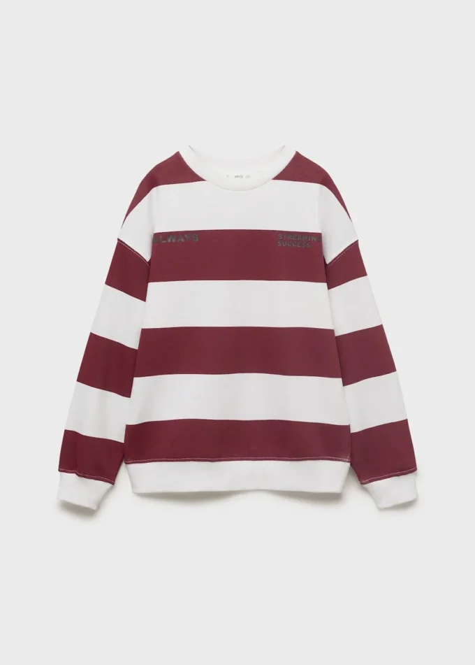 Sweat-shirt rayé en coton mélangé Sweat-shirt rayé en coton mélangé