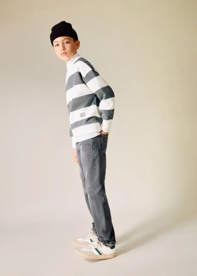 Sweat-shirt rayé en coton mélangé Sweat-shirt rayé en coton mélangé