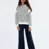 Sweat-shirt rayé en coton mélangé Sweat-shirt rayé en coton mélangé