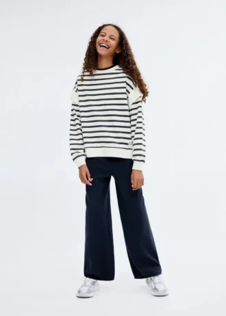 Sweat-shirt rayé en coton mélangé