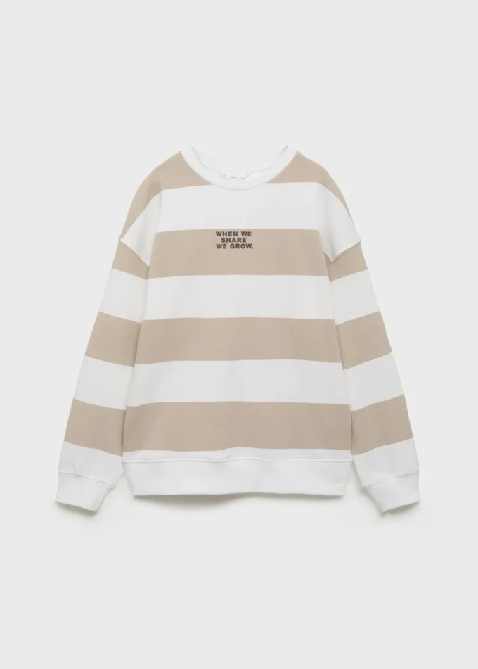 Sweat-shirt rayé en coton mélangé Sweat-shirt rayé en coton mélangé