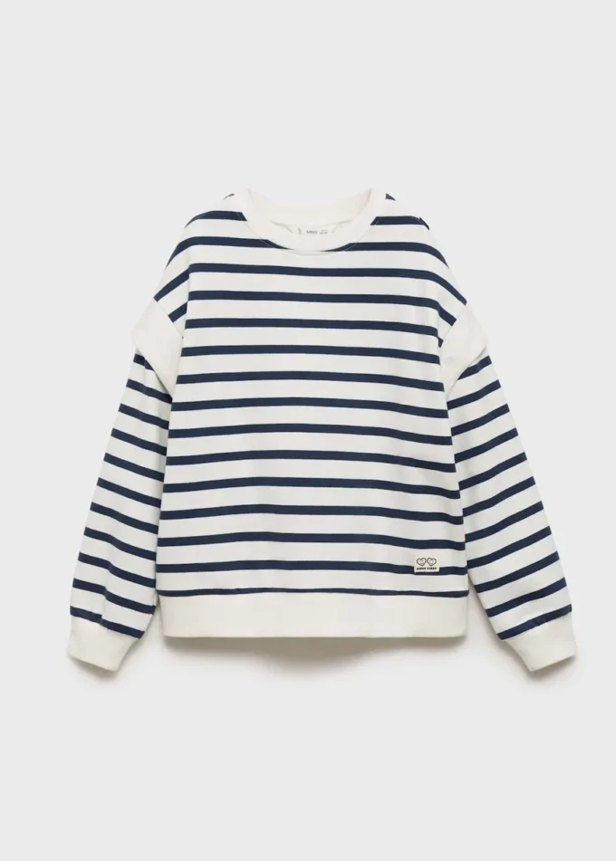 Sweat-shirt rayé en coton mélangé Sweat-shirt rayé en coton mélangé