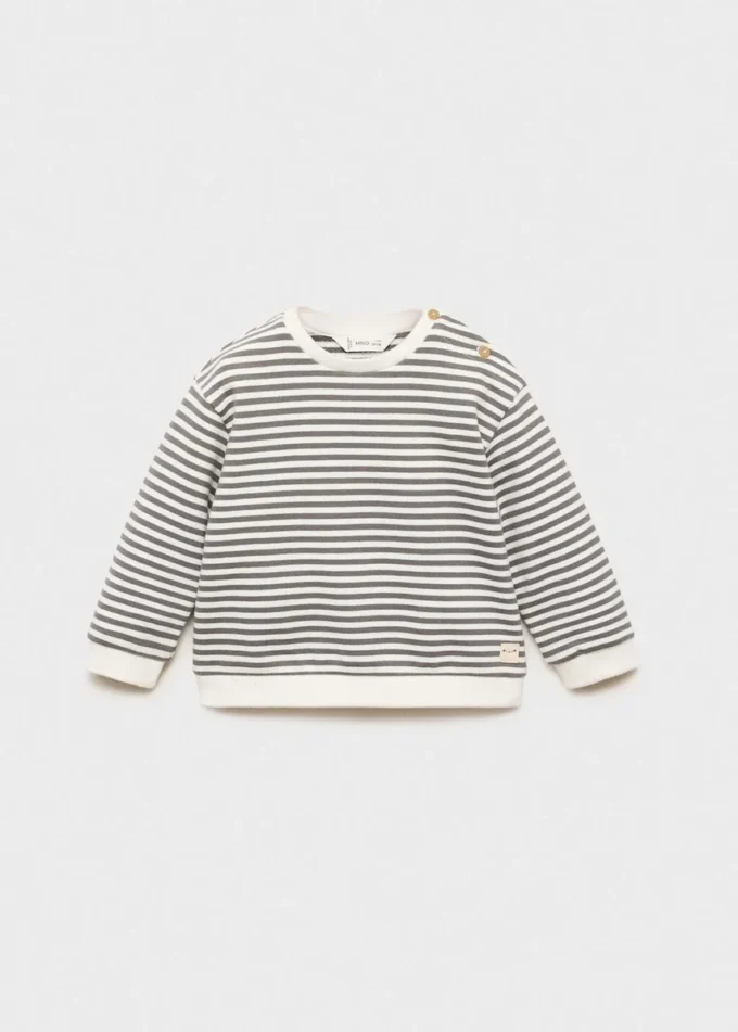 Sweat-shirt rayé en coton mélangé Sweat-shirt rayé en coton mélangé