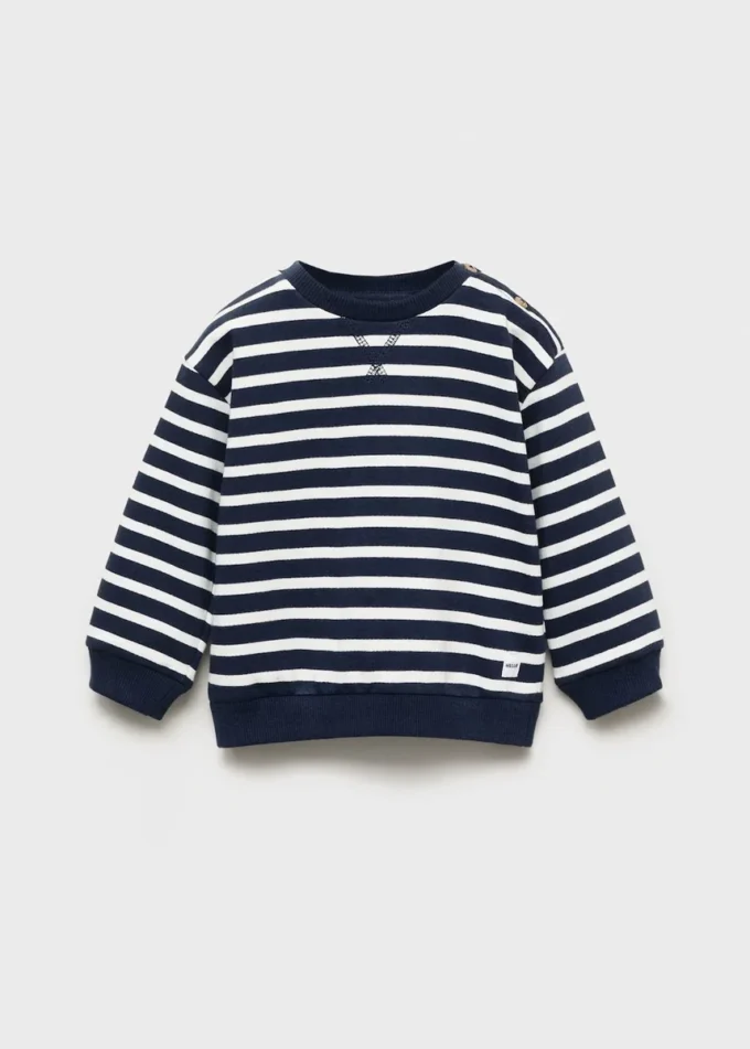 Sweat-shirt rayé en coton mélangé Sweat-shirt rayé en coton mélangé