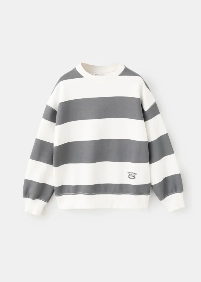 Sweat-shirt rayé en coton mélangé Sweat-shirt rayé en coton mélangé