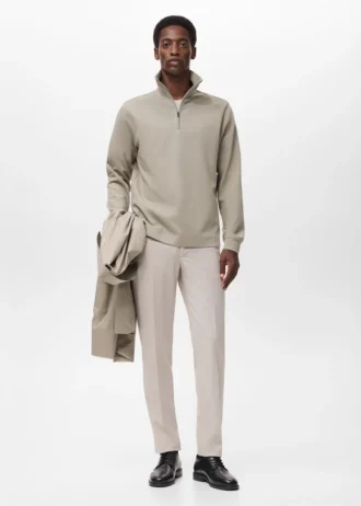 Sweat-shirt technique à fermeture éclair et coupe régulière