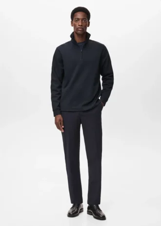 Sweat-shirt technique à fermeture éclair et coupe régulière