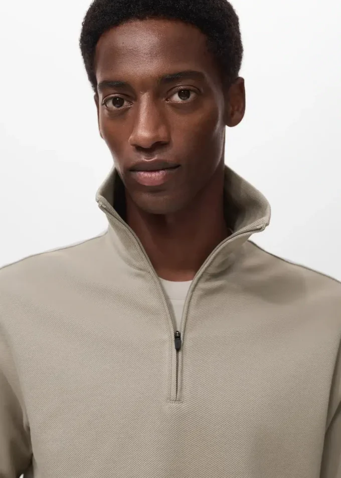Sweat-shirt technique à fermeture éclair et coupe régulière