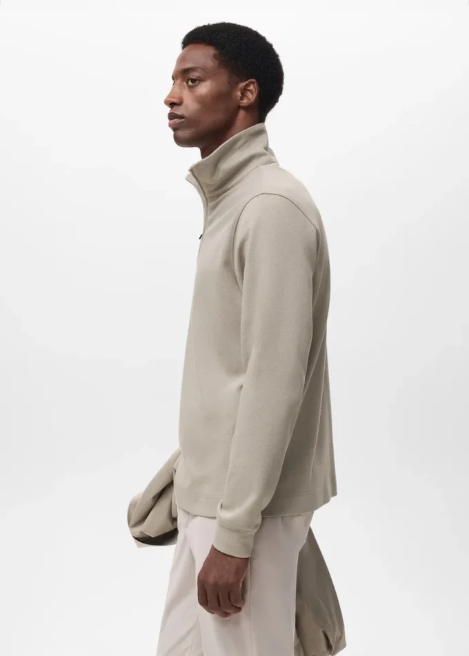 Sweat-shirt technique à fermeture éclair et coupe régulière