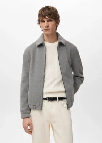 Sweat-shirt texturé avec fermeture éclair