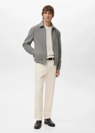 Sweat-shirt texturé avec fermeture éclair