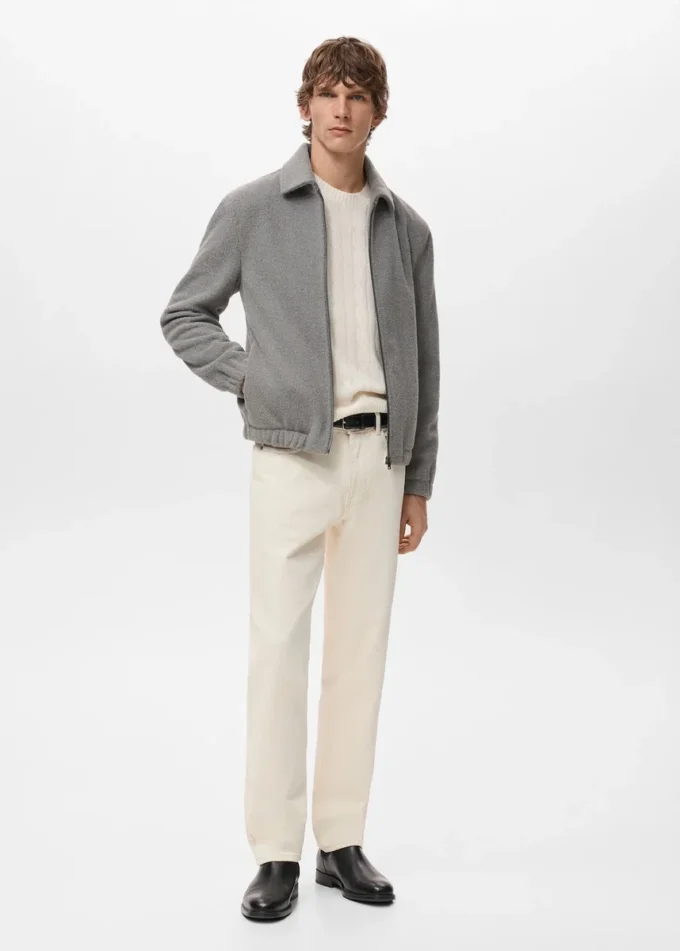 Sweat-shirt texturé avec fermeture éclair