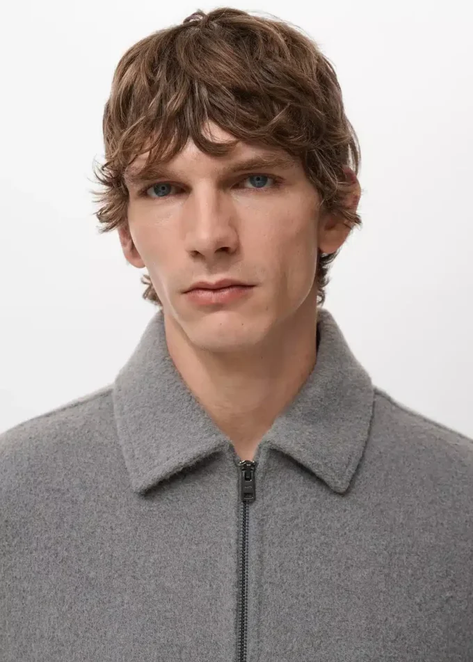 Sweat-shirt texturé avec fermeture éclair