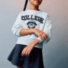 Sweat-shirt universitaire monochrome