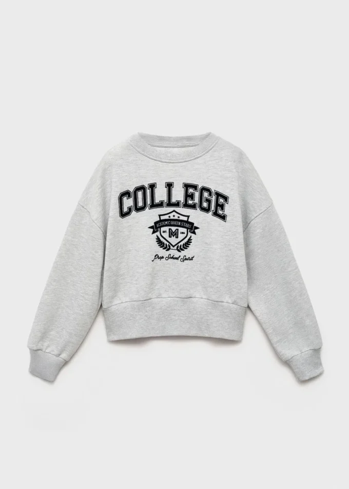 Sweat-shirt universitaire monochrome