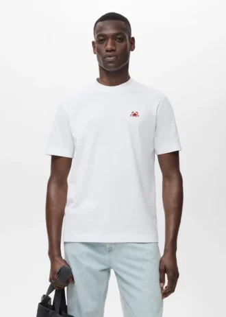 T-shirt 100 % coton avec détail brodé