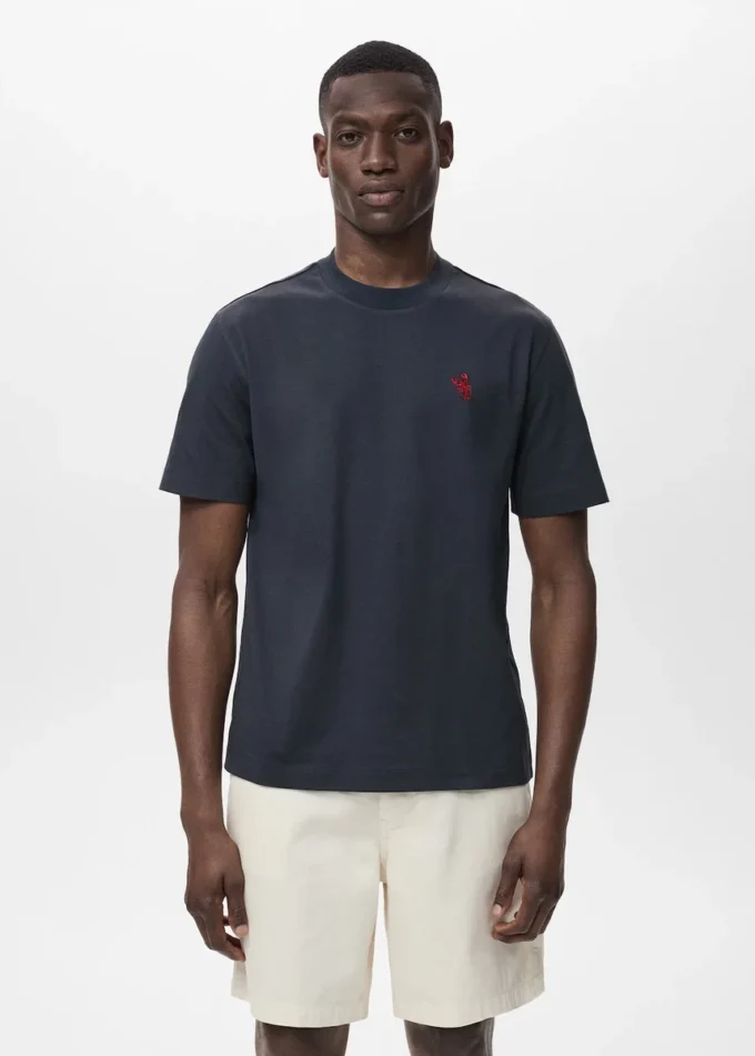 T-shirt 100 % coton avec détail brodé