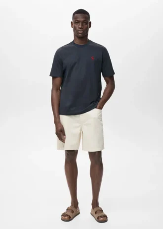 T-shirt 100 % coton avec détail brodé