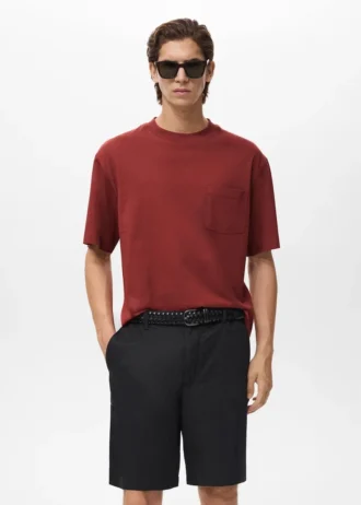 T-shirt 100 % coton coupe carrée poche