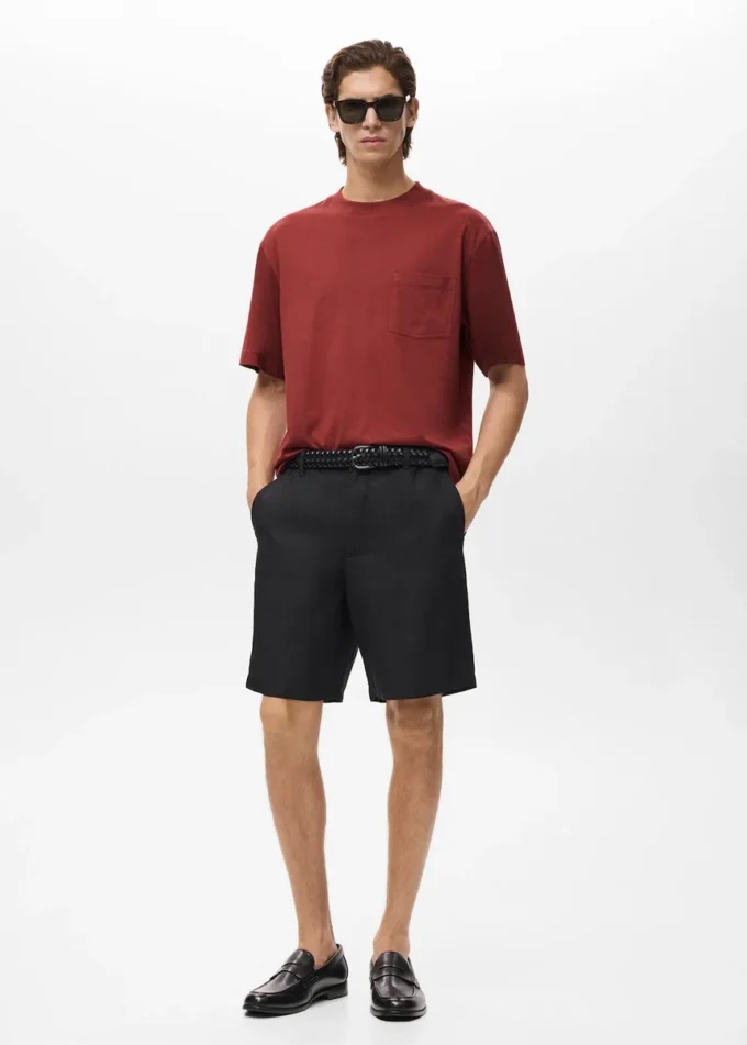 T-shirt 100 % coton coupe carrée poche