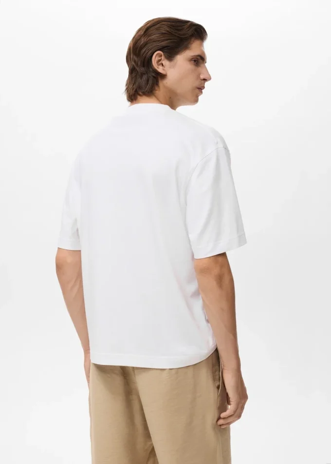 T-shirt 100 % coton coupe carrée poche