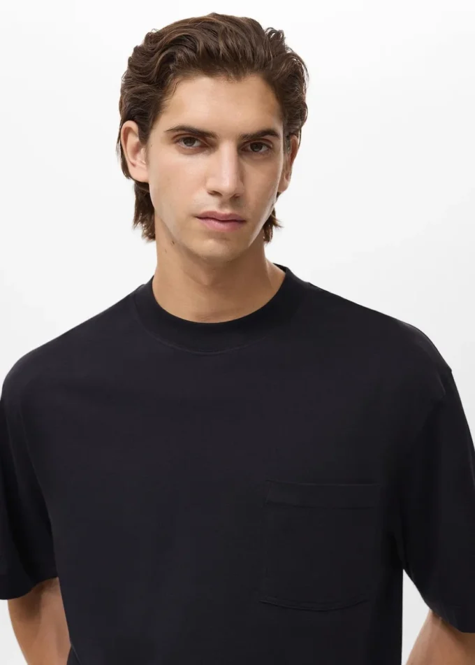 T-shirt 100 % coton coupe carrée poche