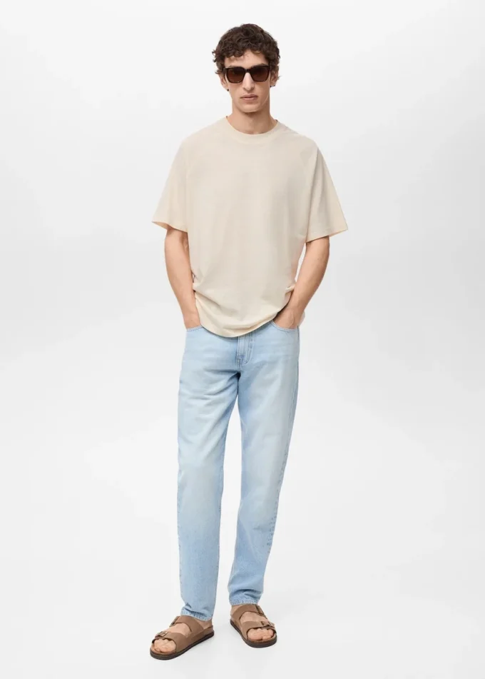 T-shirt ample en coton et lin