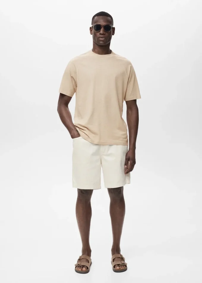T-shirt ample en coton et lin