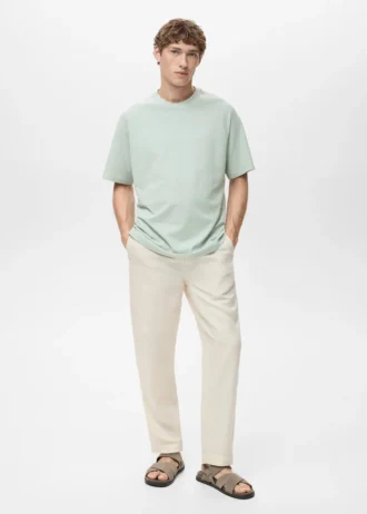 T-shirt ample en coton et lin