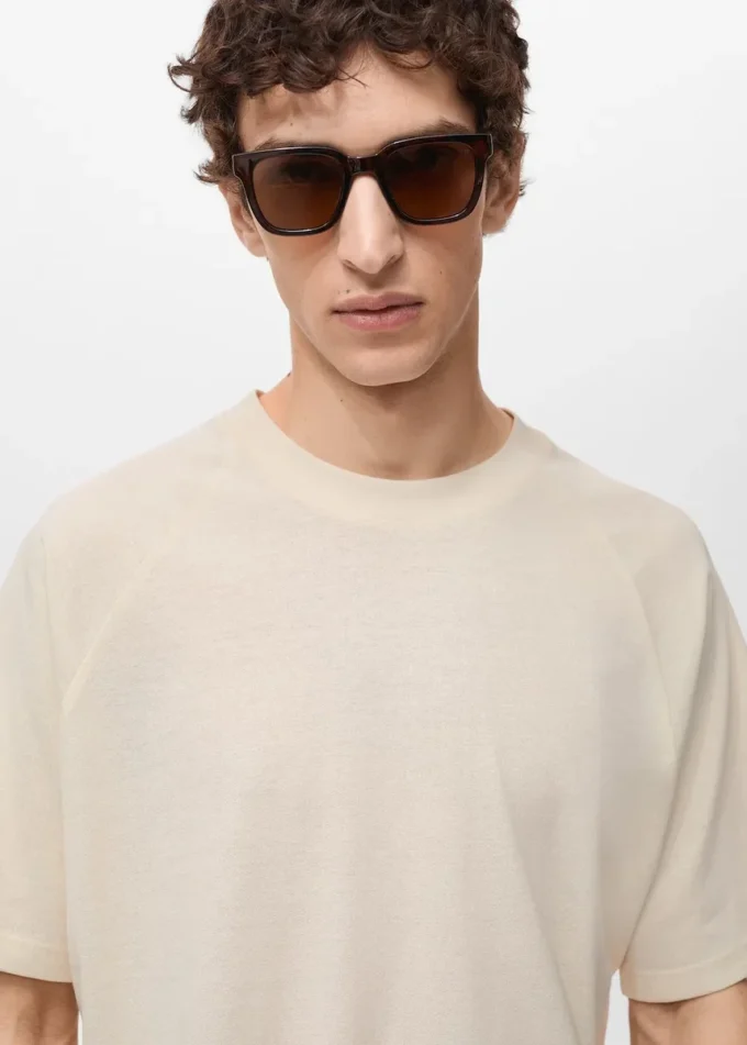 T-shirt ample en coton et lin