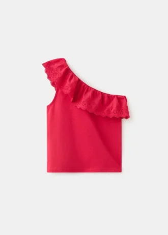 T-shirt asymétrique à volants