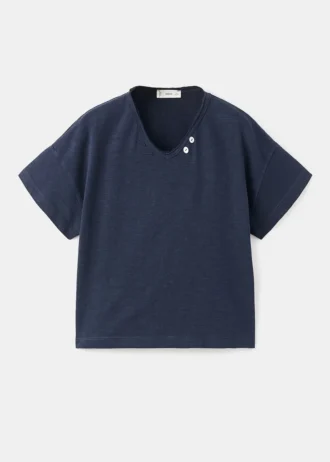 T-shirt avec boutons en nacre