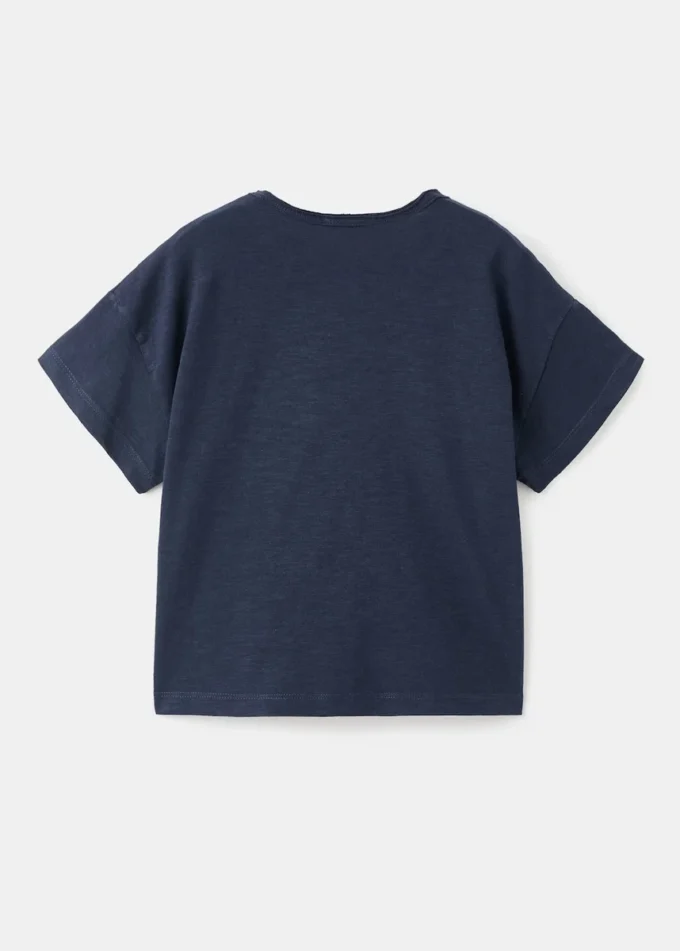 T-shirt avec boutons en nacre