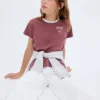 T-shirt avec col contrasté brodé