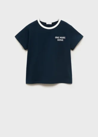 T-shirt avec col contrasté brodé
