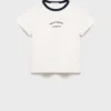 T-shirt avec col contrasté brodé