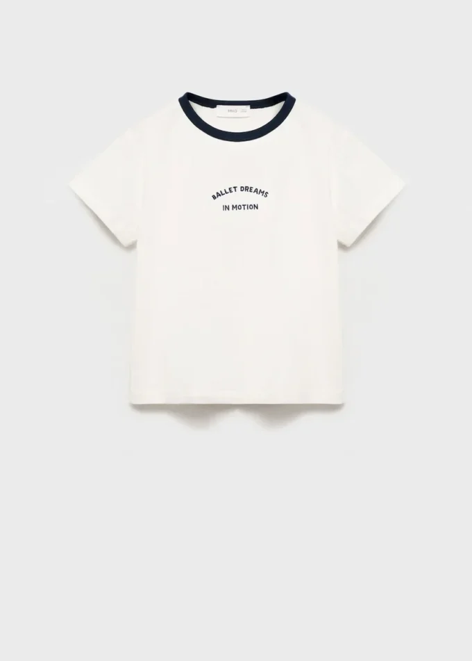T-shirt avec col contrasté brodé