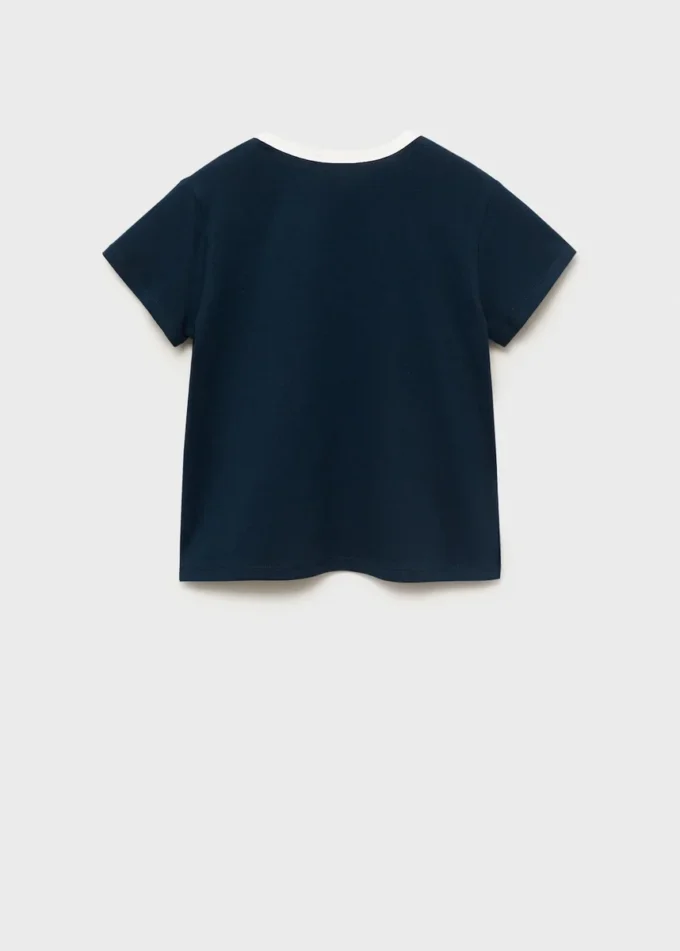 T-shirt avec col contrasté brodé