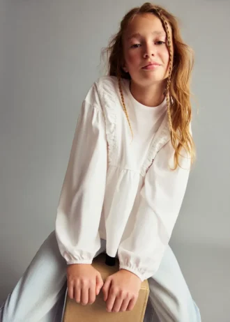 T-shirt avec détails froncés