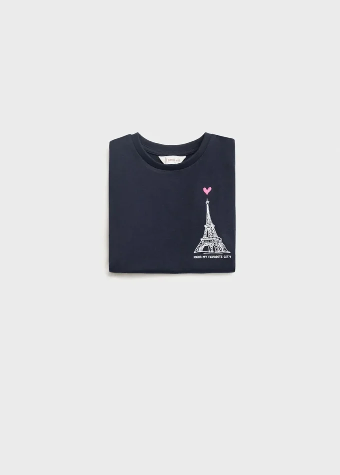 T-shirt avec message en forme de cœur T-shirt avec message en forme de cœur