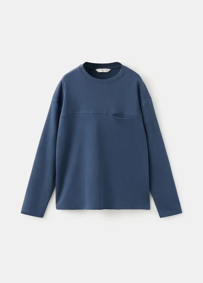 T-shirt avec poche et coutures apparentes