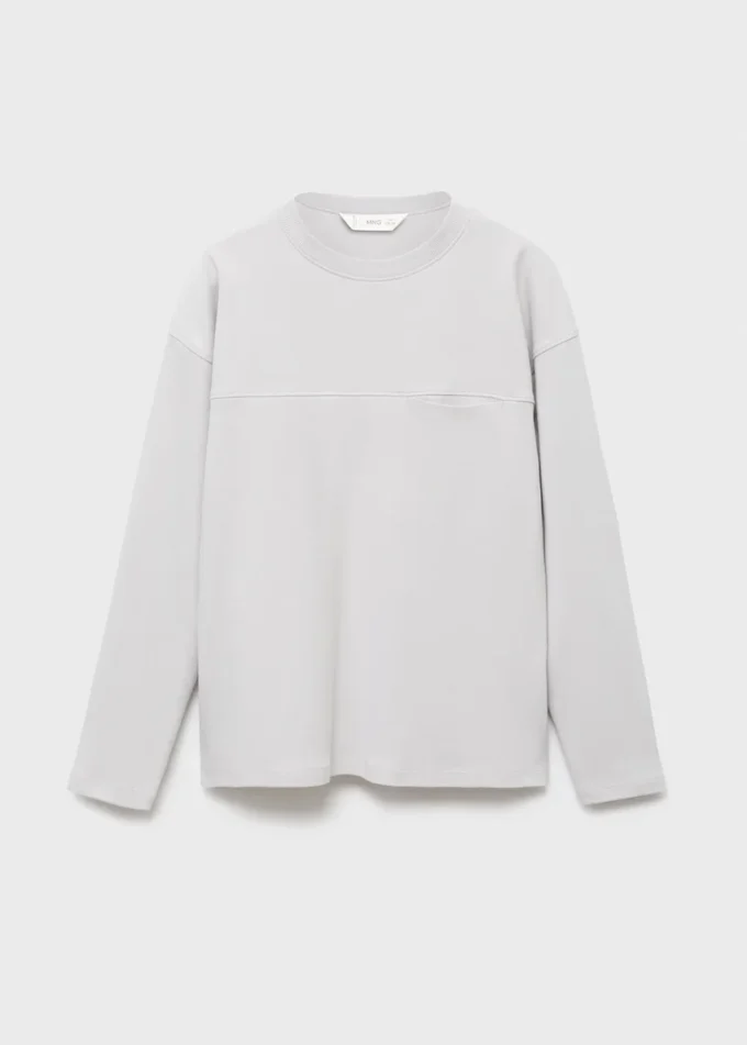 T-shirt avec poche et coutures apparentes
