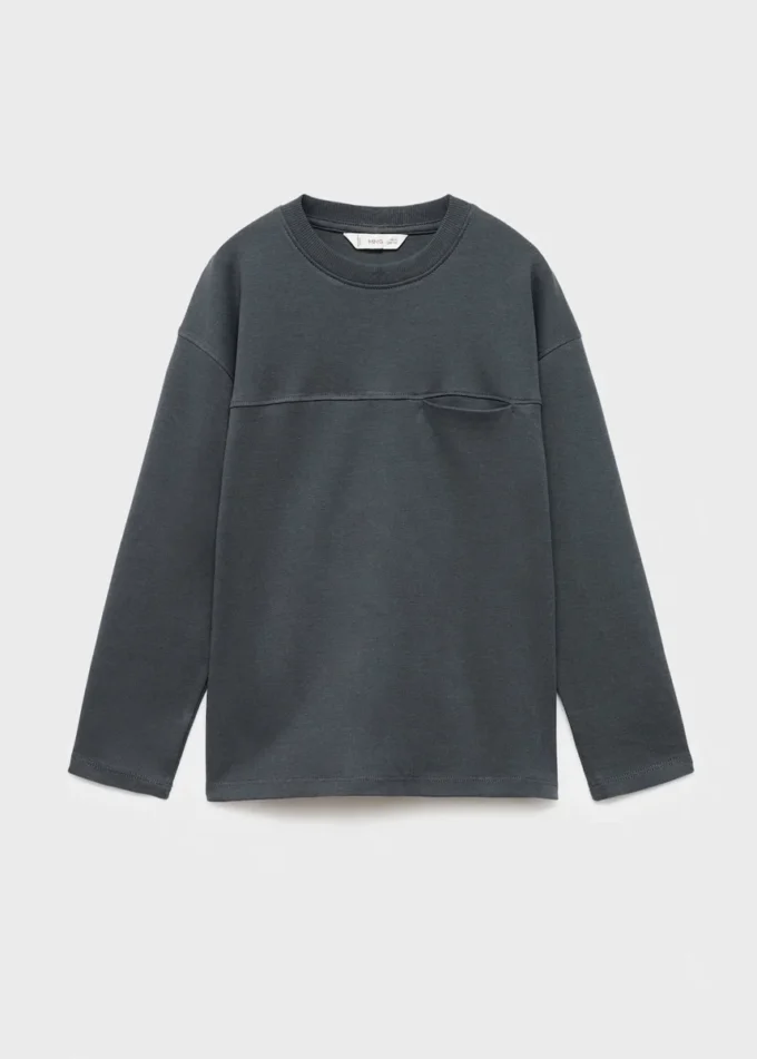 T-shirt avec poche et coutures apparentes