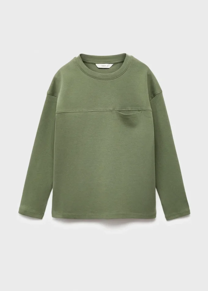 T-shirt avec poche et coutures apparentes