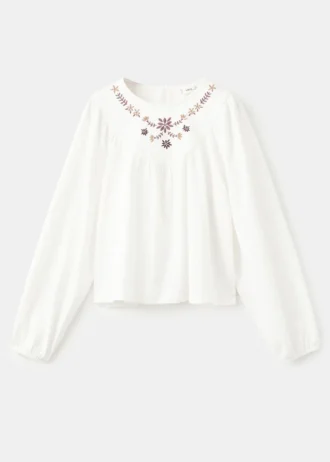 T-shirt brodé de fleurs