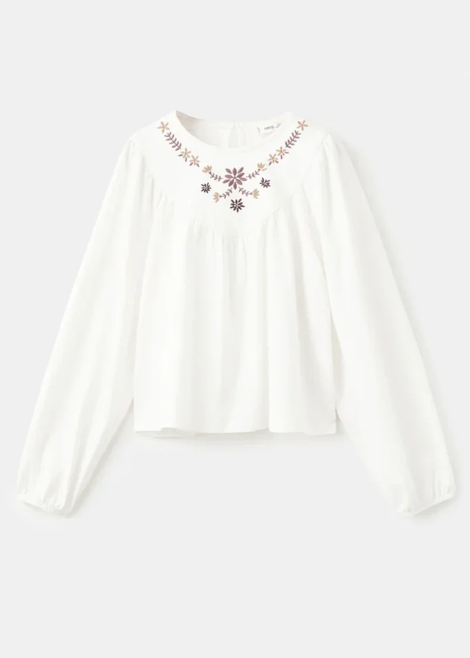 T-shirt brodé de fleurs