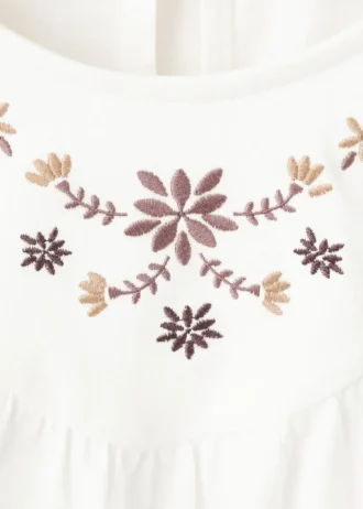 T-shirt brodé de fleurs