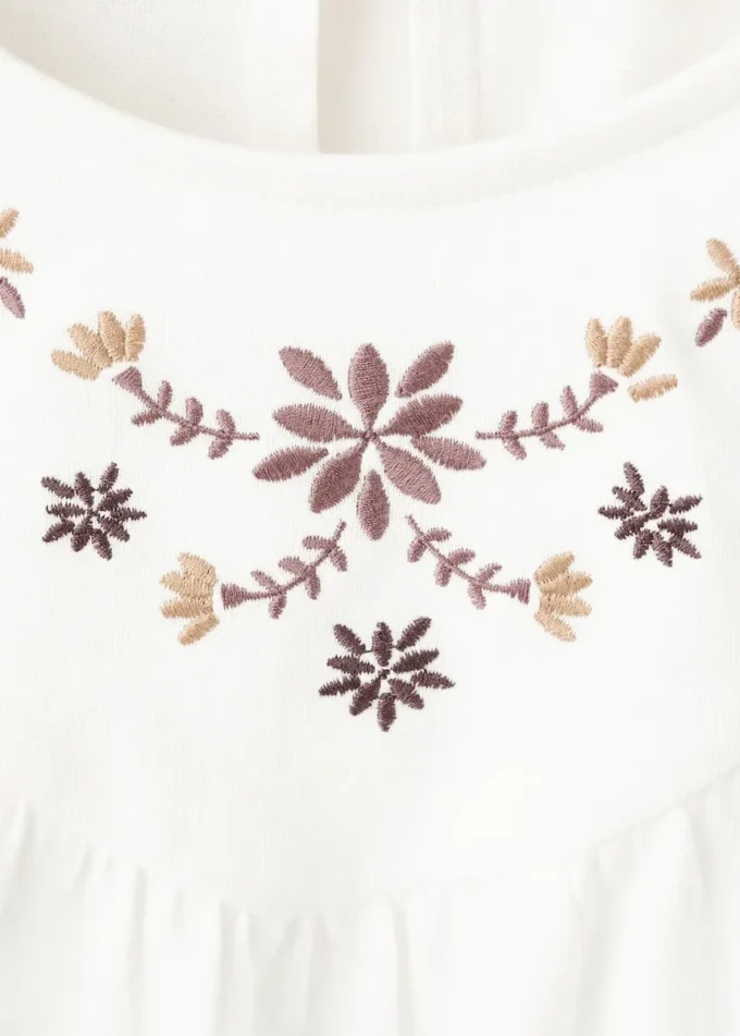 T-shirt brodé de fleurs