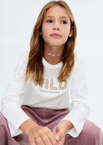 T-shirt brodé léopard