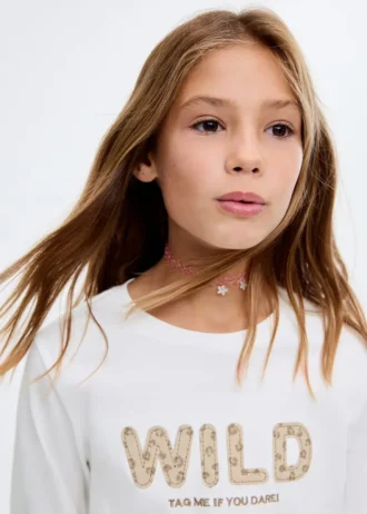 T-shirt brodé léopard